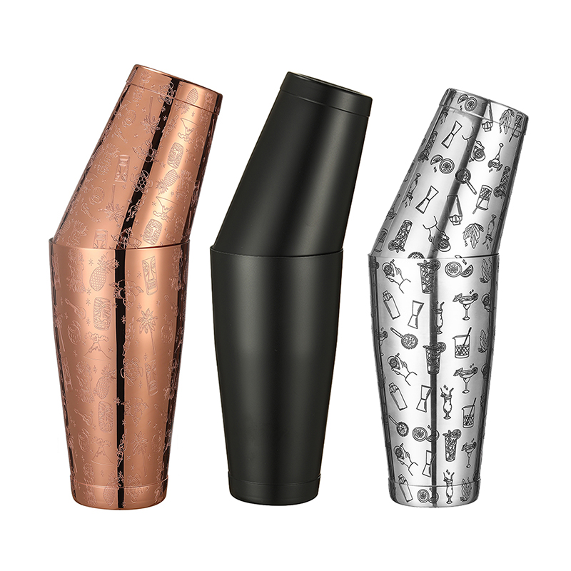 Bitters Bottle Set - Stainless Steel Boston Shaker Bar Shaker