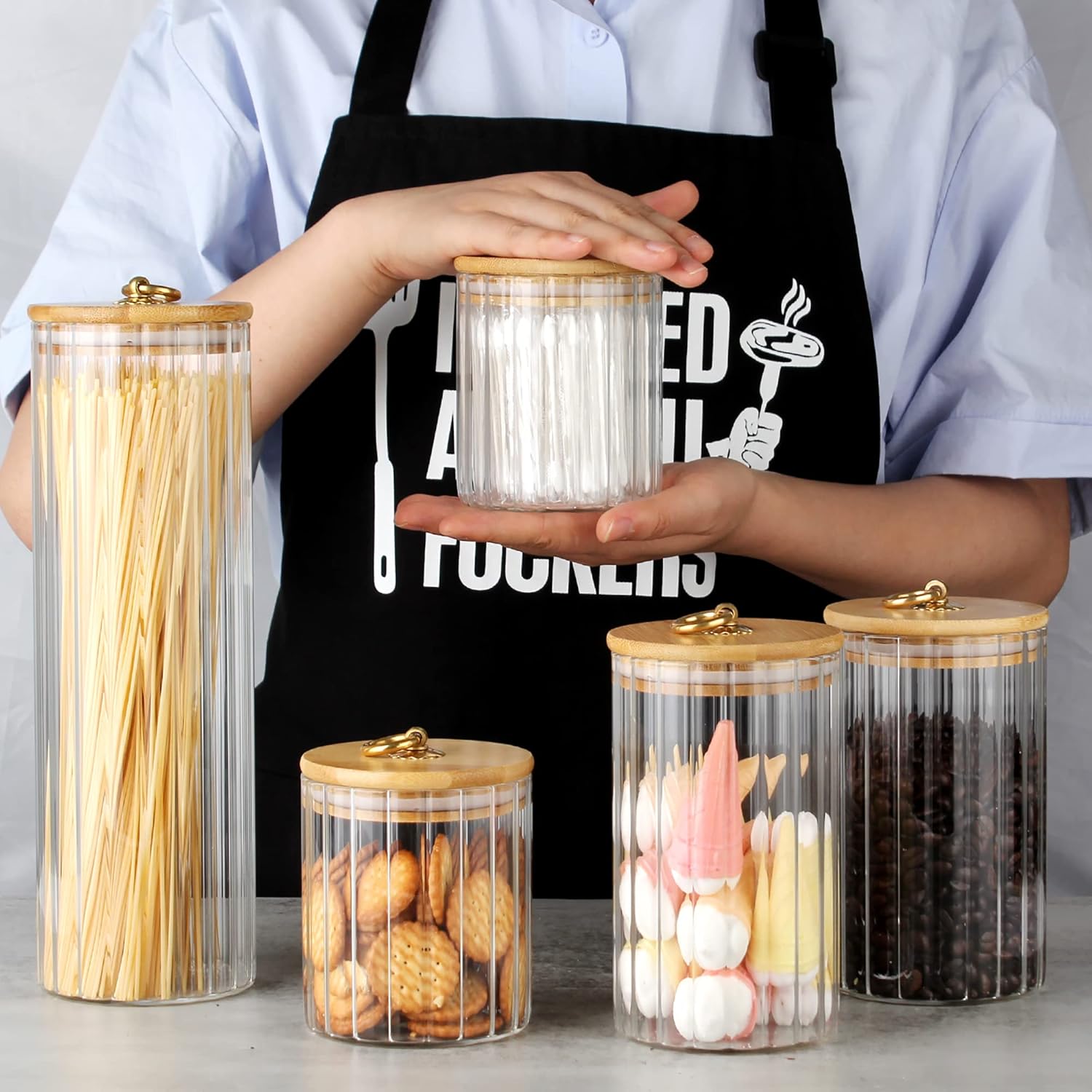 Glass Storage Jars Set of 5, D – обзор и цена Home Bar Set