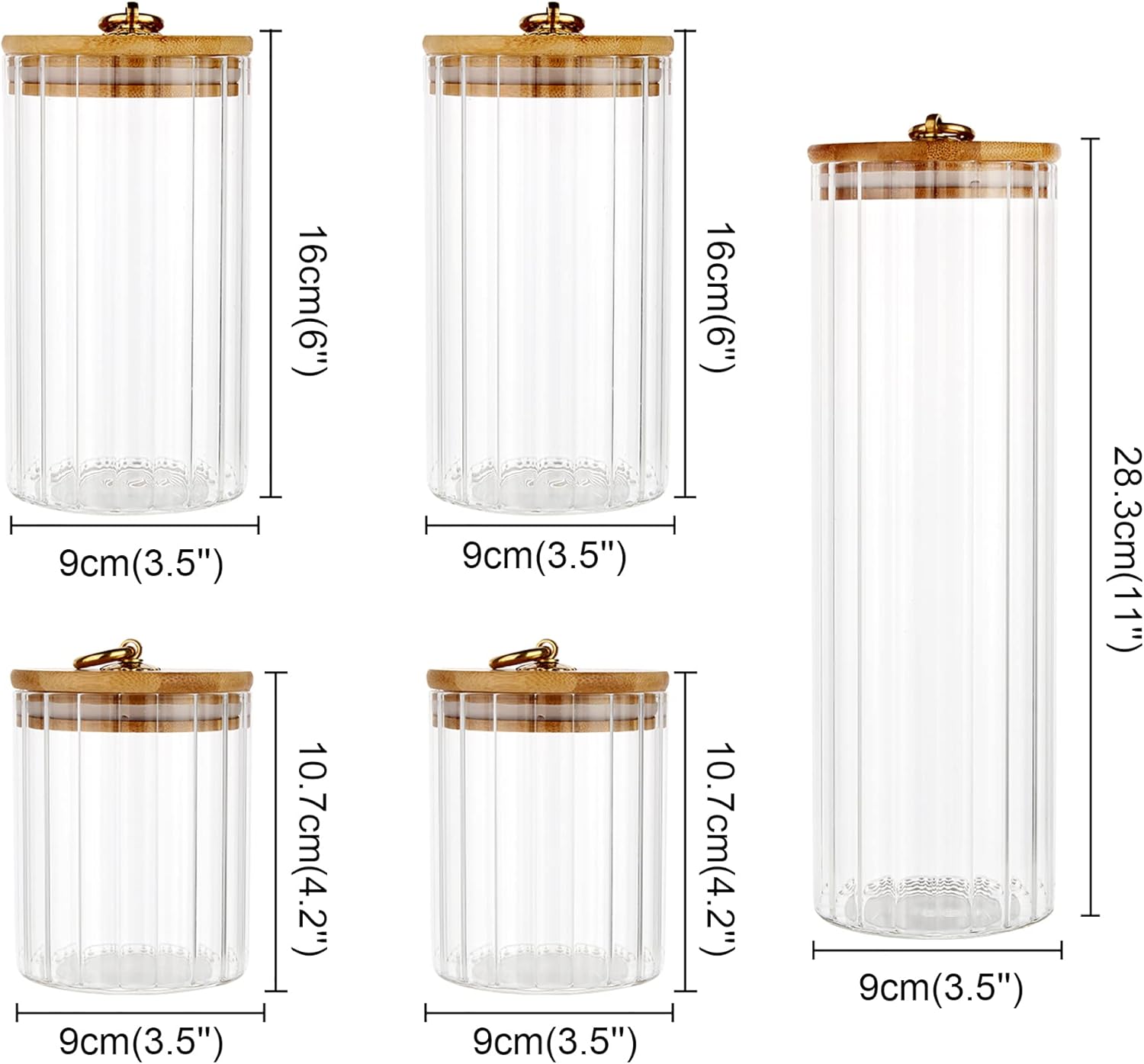 Glass Storage Jars Set of 5, D – обзор и цена Home Bar Set
