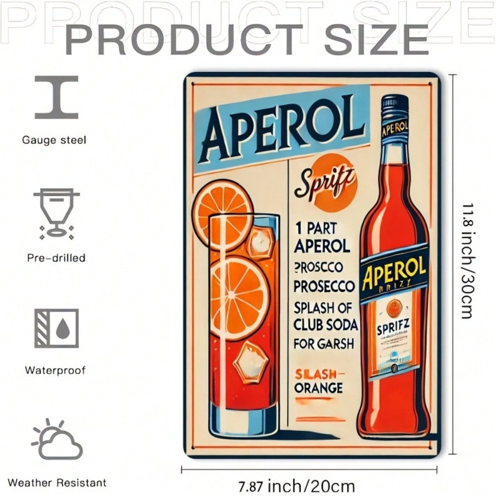 Vintage Aperol Spritz Metal Si – обзор и цена Home Bar Cafe