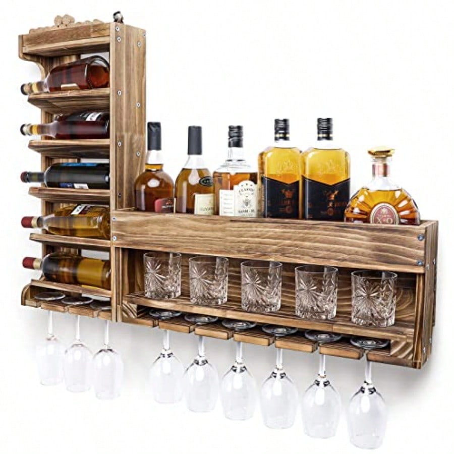 Wine Rack Wall Mounted WoodAlc – обзор и цена Home Bar Shelves