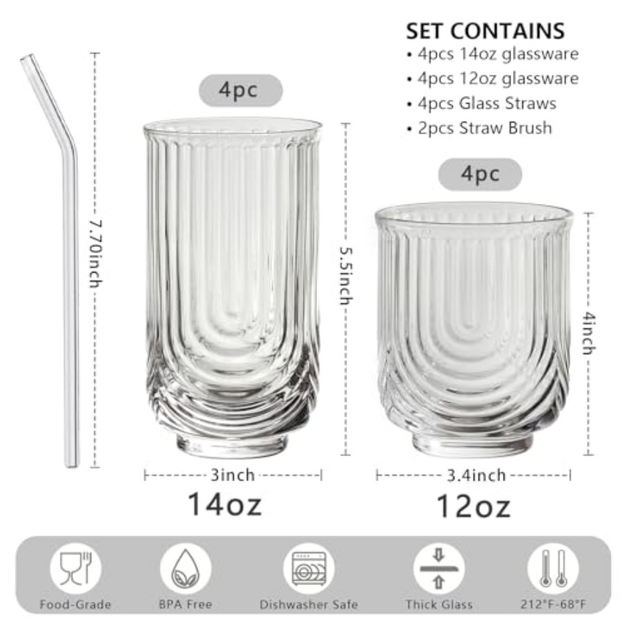 Water Drinking Glasses Set of  – обзор и цена Highball Glass Set