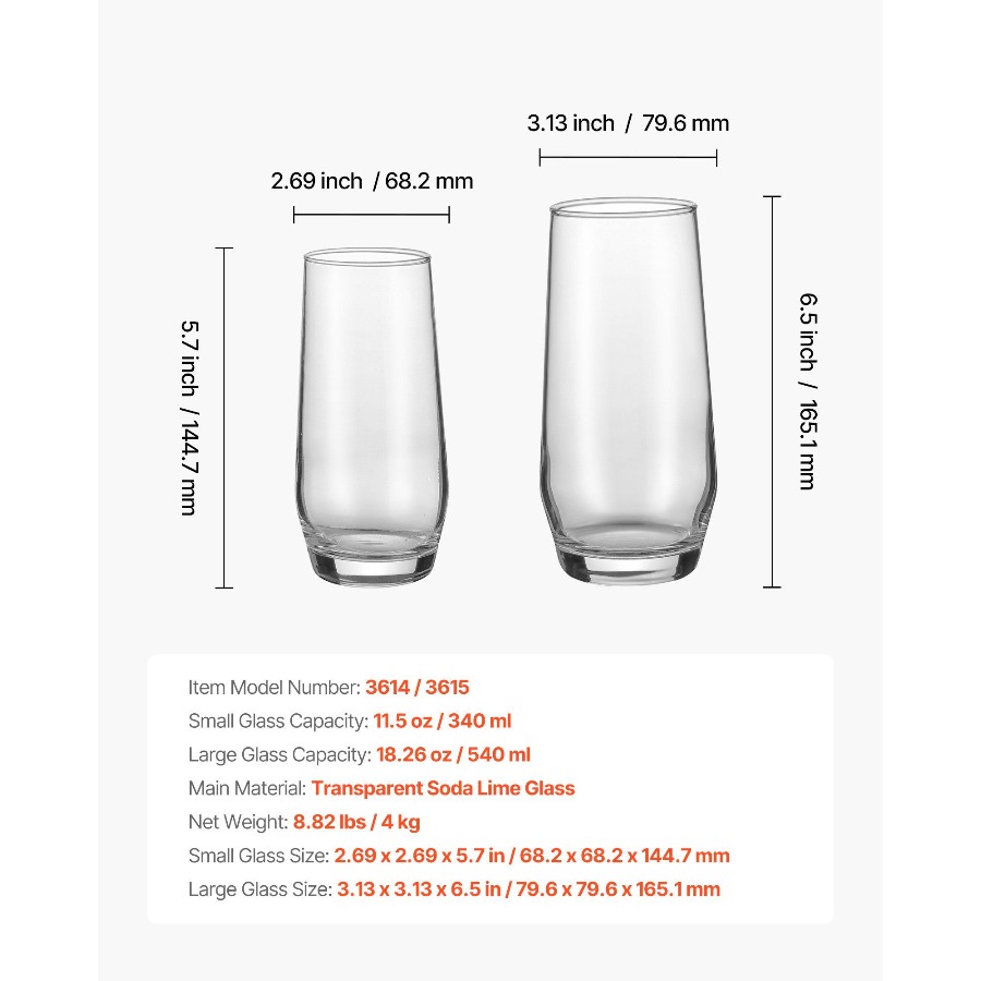 Drinking Glasses Set, 16-Piece – обзор и цена Highball Glass Set