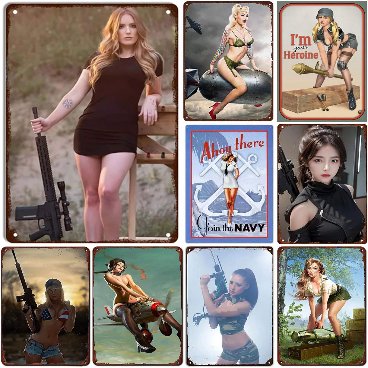 Pinup Girl Metal Tin Signs Pla – обзор и цена Home Bar Cafe