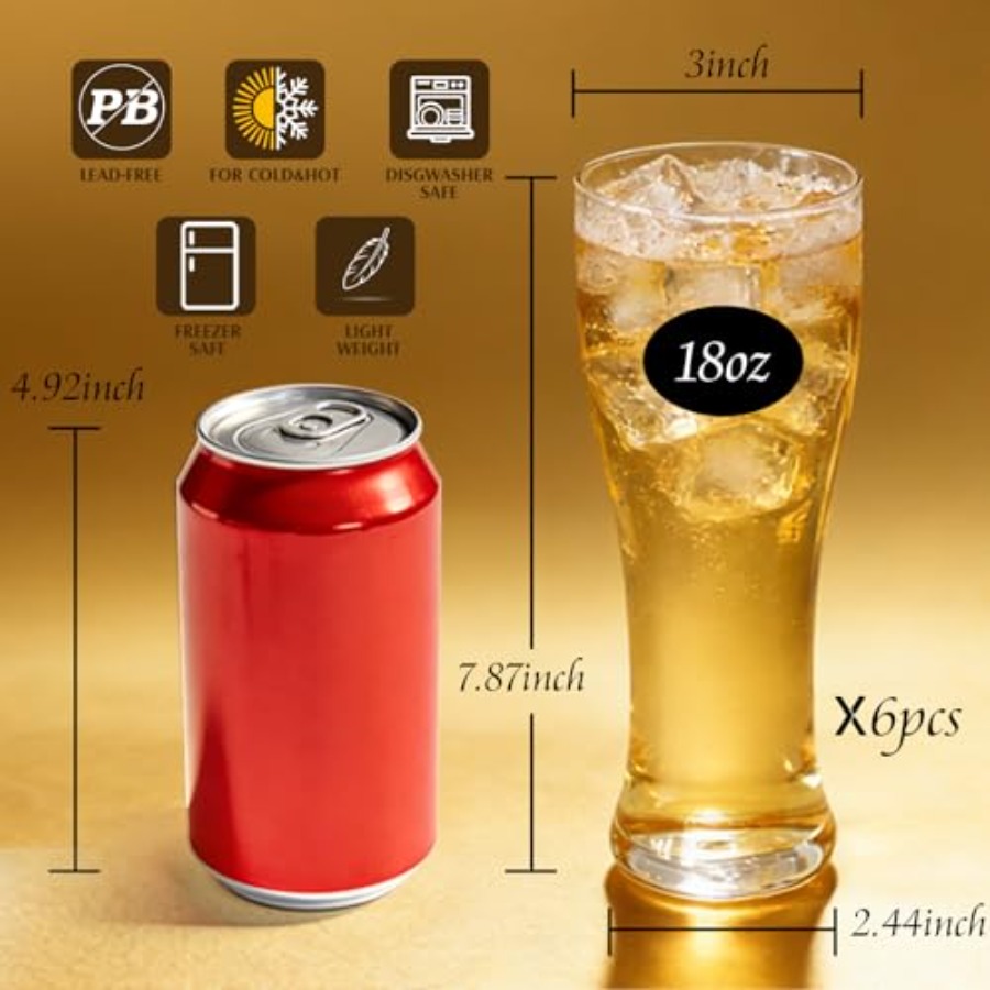 18 oz Pilsner Beer Glasses Set – обзор и цена Highball Glass Set