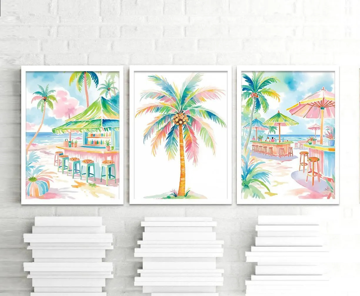 Boho Tropical Watercolor Wall  – обзор и цена Home Bar Set