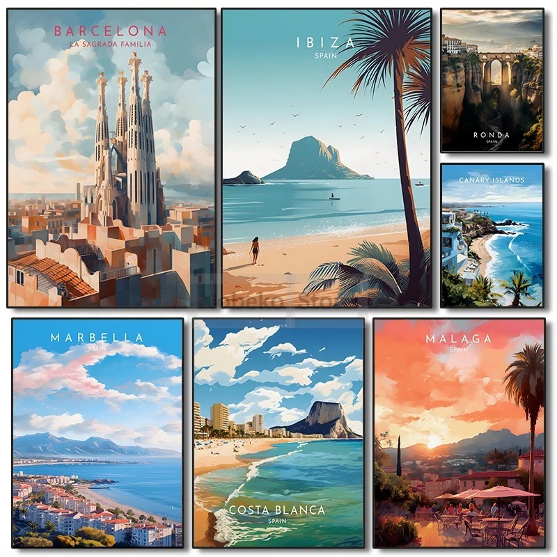 Spain Travel Poster Barcelona  – обзор и цена Home Barcelona