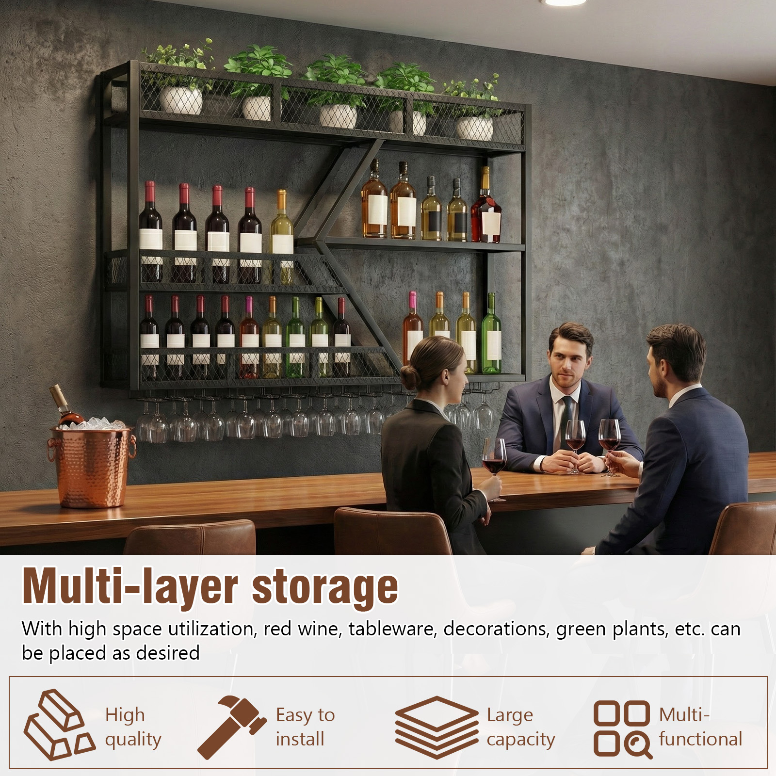 39in 3-Tiers Floating Bar Shel – обзор и цена Home Bar Shelves