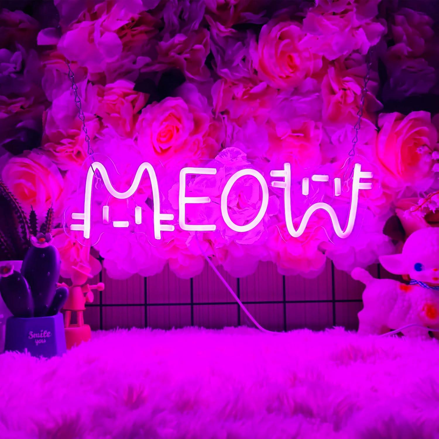 Meow Neon Sign Cat USB Powered – обзор и цена Home Bar Cafe