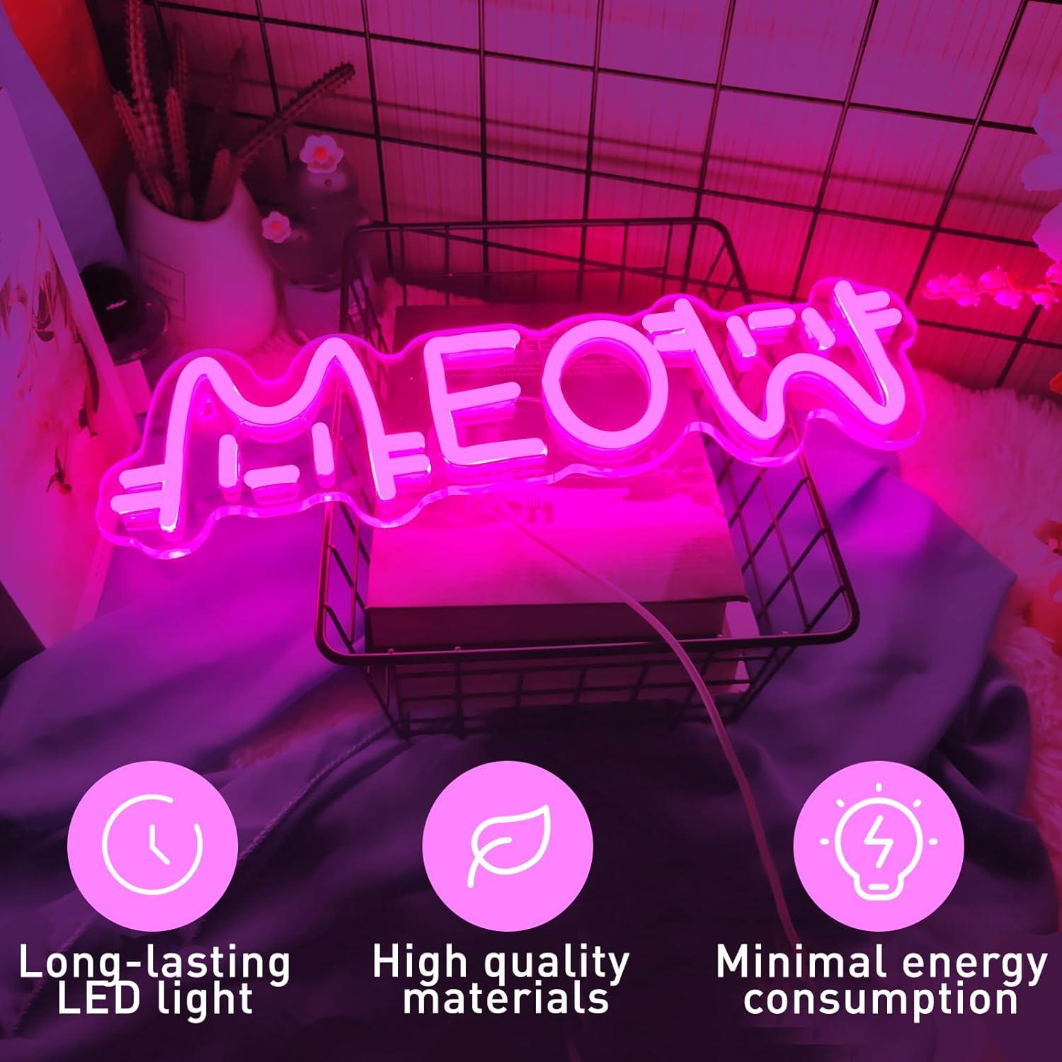 Meow Neon Sign Cat USB Powered – обзор и цена Home Bar Cafe
