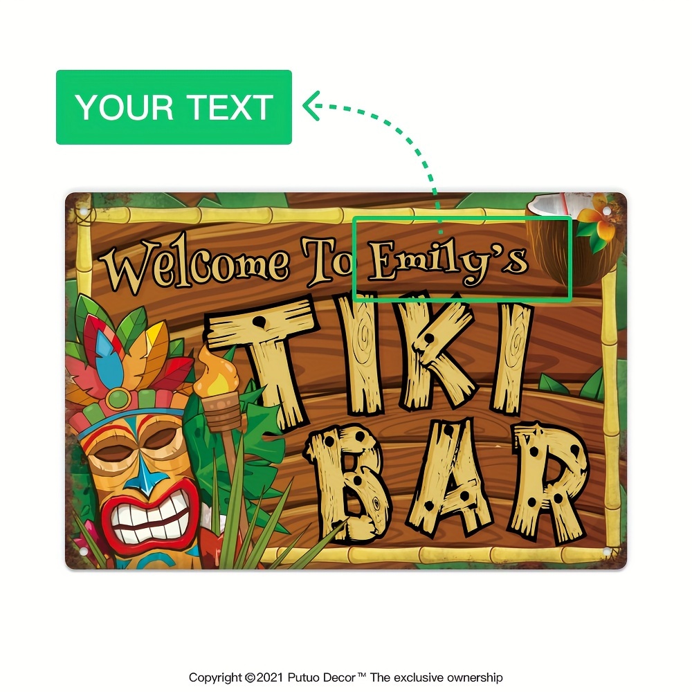 Custom  Decor Tiki Bar Sign, P – обзор и цена Home Bar Cafe