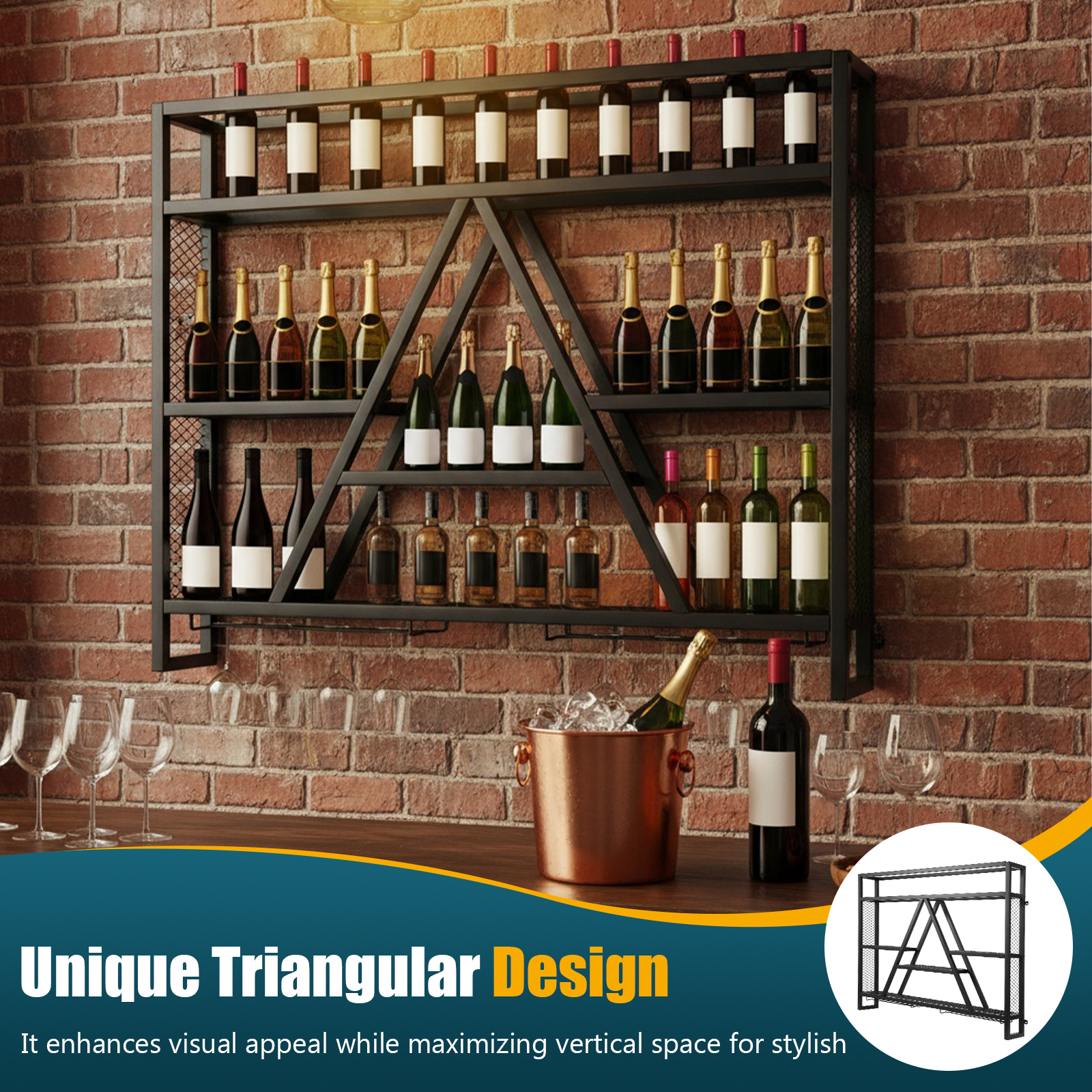 Metal Bottle & Glass Holder Mu – обзор и цена Home Bar Shelves
