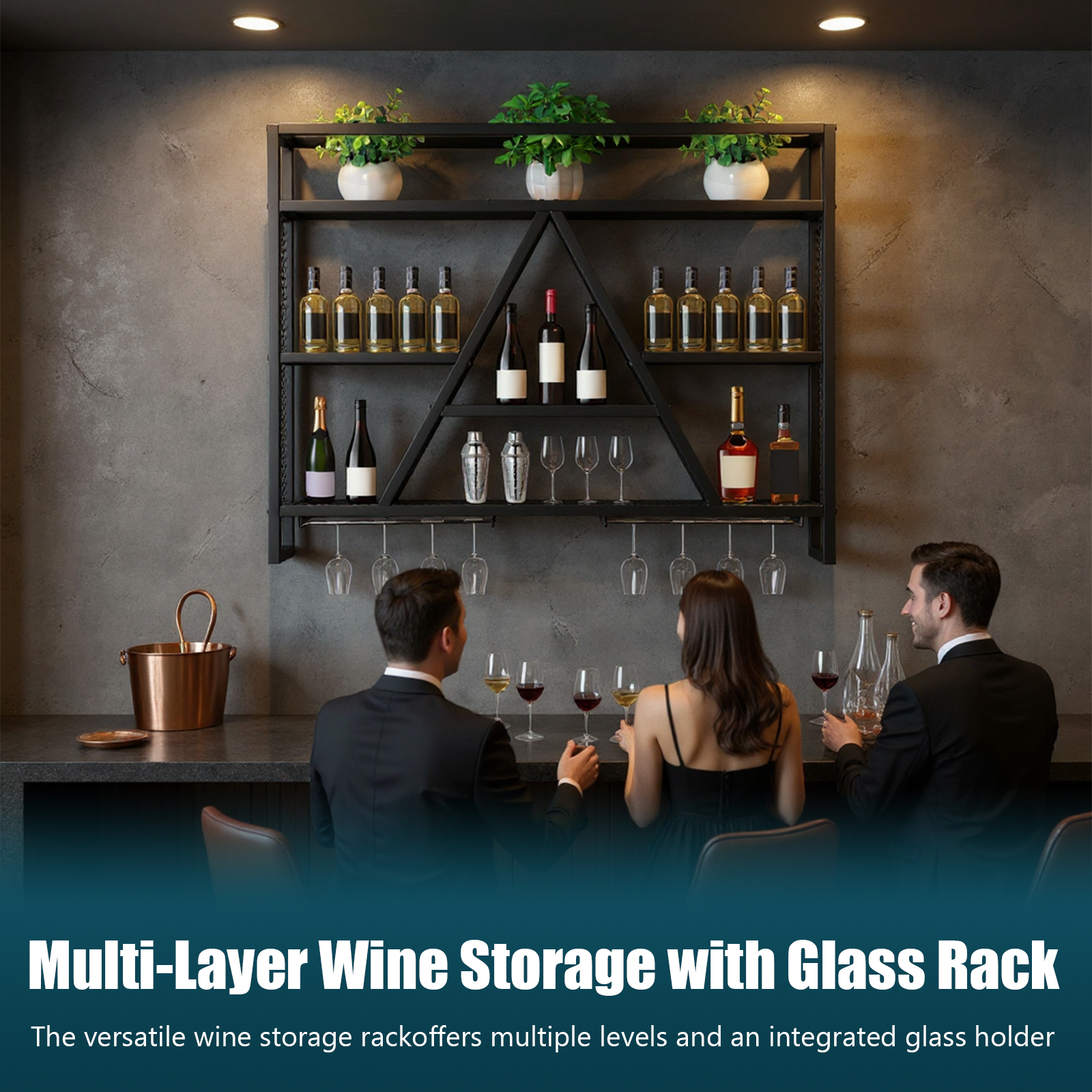Metal Bottle & Glass Holder Mu – обзор и цена Home Bar Shelves