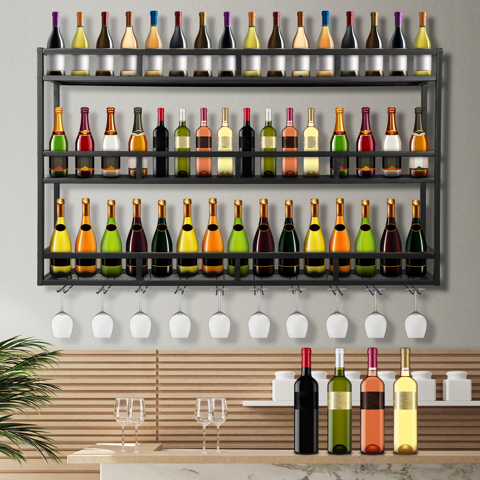 Bar Liquor Bottle Display Shel – обзор и цена Home Bar Shelves