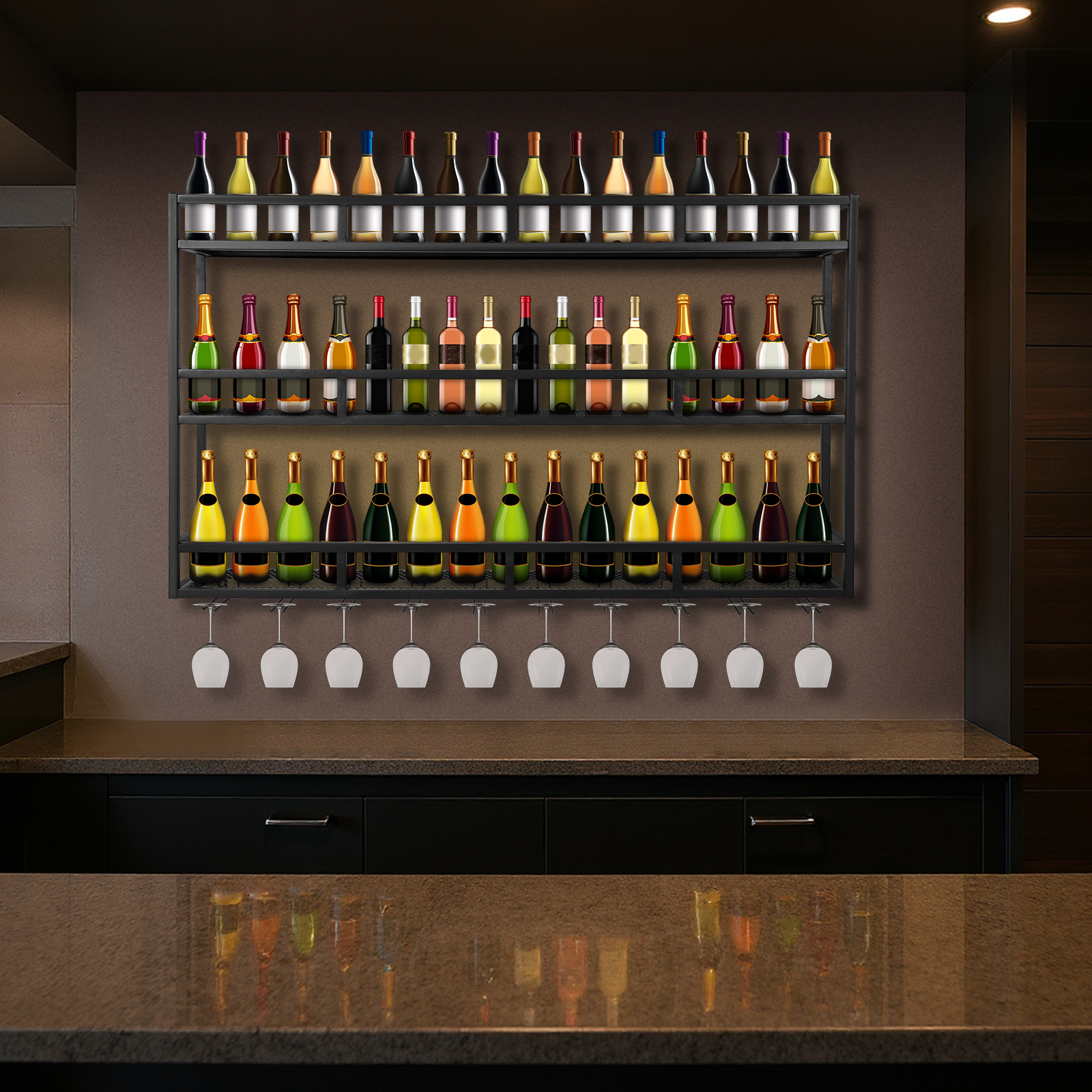 Bar Liquor Bottle Display Shel – обзор и цена Home Bar Shelves