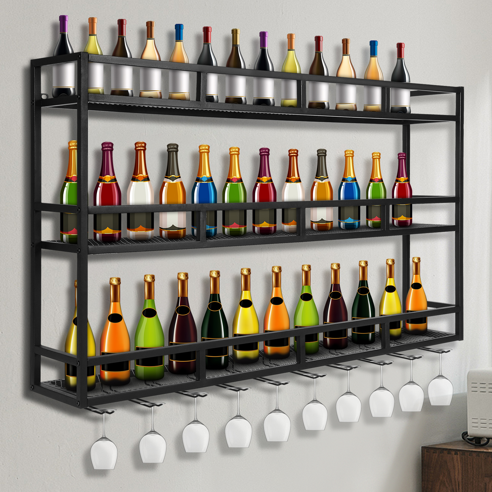 Bar Liquor Bottle Display Shel – обзор и цена Home Bar Shelves