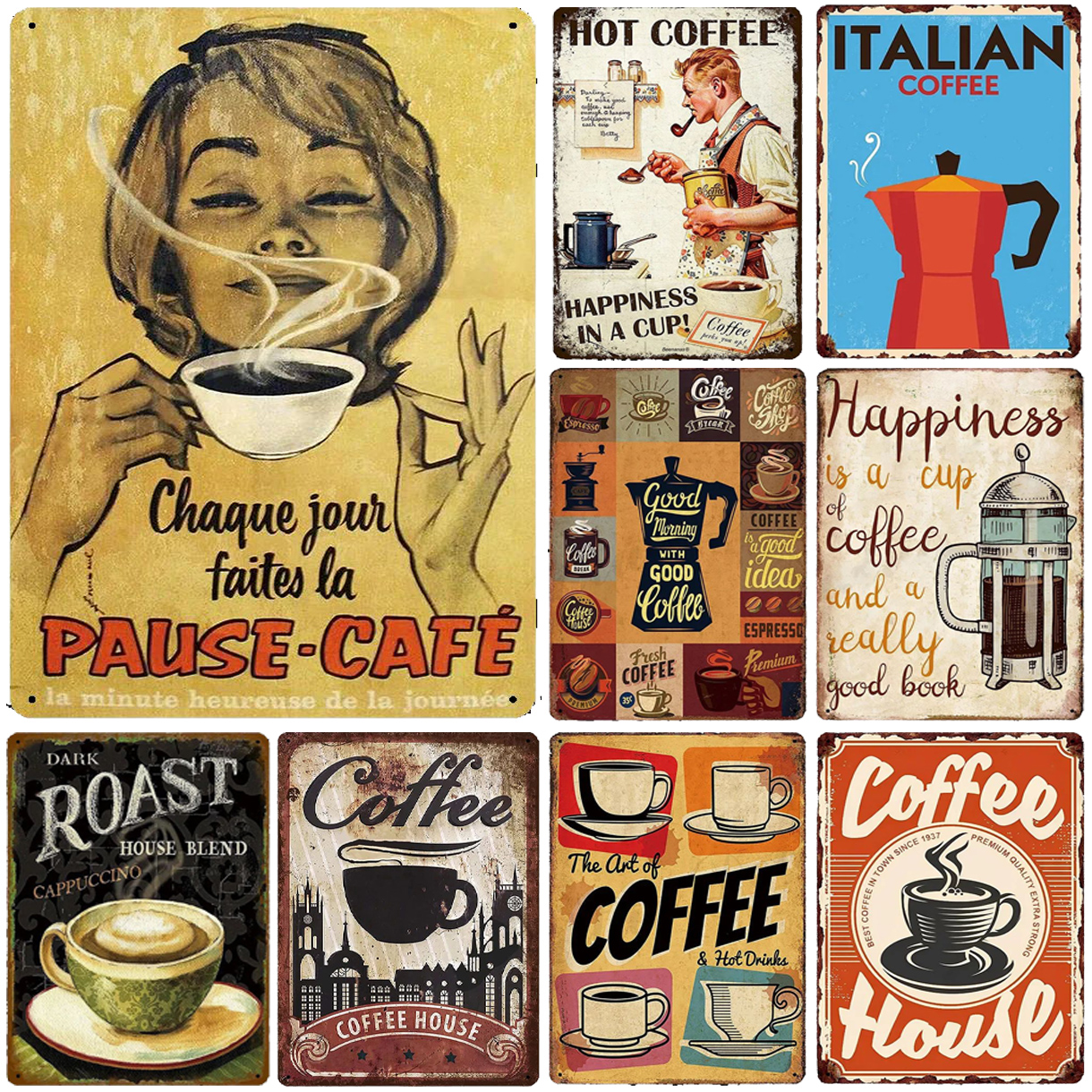 Metal Tin Signs Italian Coffee – обзор и цена Home Bar And Coffee